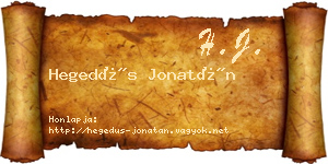 Hegedűs Jonatán névjegykártya