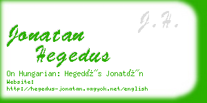 jonatan hegedus business card